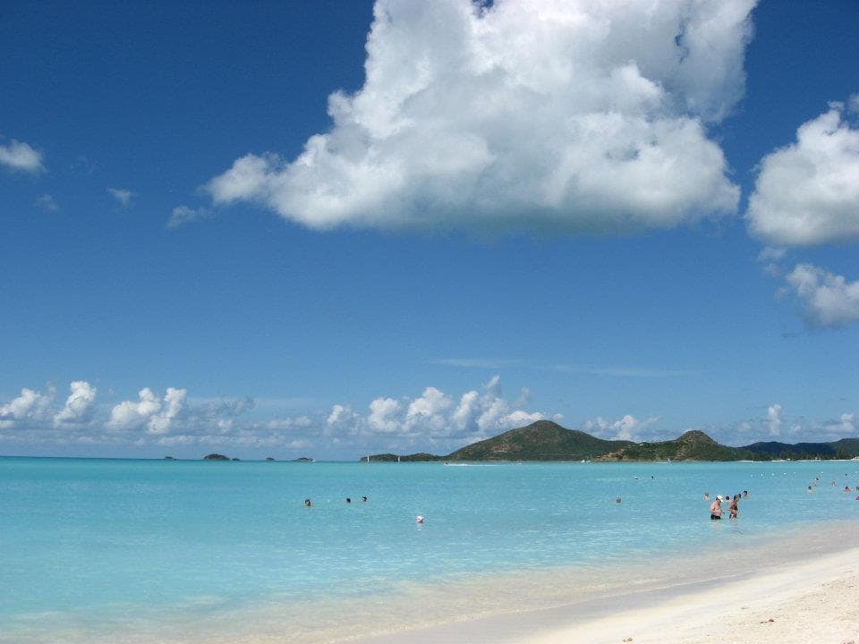 Pristine Nest Beach in Antigua with turquoise Caribbean waters